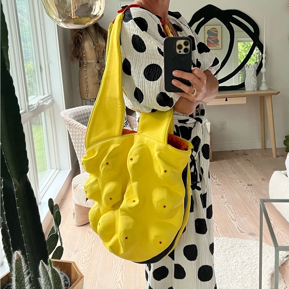 Issey Miyake Vintage neon yellow bag. NEW and Very rare!!!!